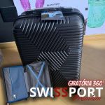 Mala de Bordo para Viagem Pequena Swissport Executiva ABS Giratória 360°