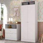 Guarda Roupas 2 Portas com Cômoda 2 Gavetas Pimpolho