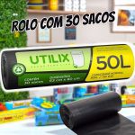 Utilix – Rolo com 30 Sacos para Lixo Dover-Roll, 50L/10 kg