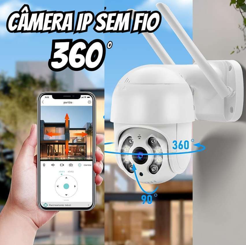 Câmera IP Sem Fio de Segurança Externa HD IP66 360 Graus - Adoro Promoção