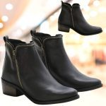 Bota Botinha Feminina Cano Curto Ziper