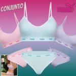 Conjunto Puma Sutiã Bojo Removível Com Calcinha Biquíni Sem Costura Collors Adulto