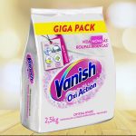 Tira Manchas em Pó Vanish Crystal White Oxi Action 2,5kg para roupas brancas