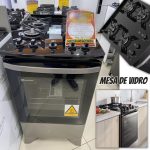 Fogão 4 bocas Electrolux Prata Efficient com Mesa de Vidro, PerfectCook e VaporBake (FE4GS)