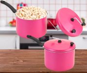 Panela Pipoqueira Antiaderente Alumínio Nacional 20 Cm 4,6l rosa