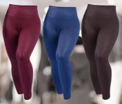 Kit 3 Legging Cirre Cintura Alta Brilho Molhado Imita Couro Lycra