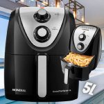 Fritadeira sem óleo Mondial Grand Family Inox AF-55i 5.5L