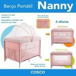 Berço Nanny, Cosco, Rosa Rajado