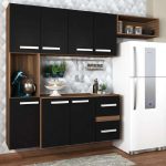 Cozinha Compacta 7 Portas 2 Gavetas Suspensa Armário E Balcão Jéssica Teka/grafite – Panorama – Panorama Móveis