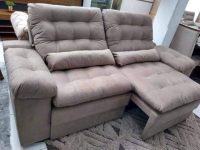 Sofá 4 Lugares Retrátil Reclinável Velosuede Cristal Next Sofás