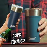 Copo Térmico com Tampa 600ml Azul Coleman