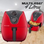 Fritadeira Elétrica Air Fryer 4L 1500W com Grade Vermelha Multilaser – CE083