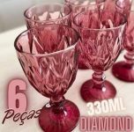 Jogo de Taças para Bebidas de Vidro 330ml – 6 Peças Haus Diamond Empire
