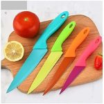 Jogo De Facas Coloridas Kit Com 4 Peças Aço Inox