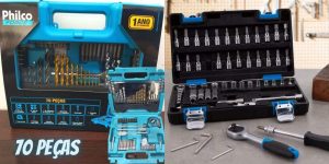 Kit Ferramentas Philco 70 Peças ou Jogo de Soquetes
