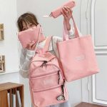 Kit Feminino Mochila Média de Costas Bolsas Pequenas
