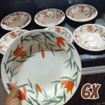Conjunto De 6 Pratos Fundos 21,5 Cm Donna Lírios Biona