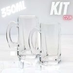 Jogo de Copos de Vidro de Chopp 350ml 2 Peças