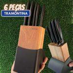 Jogo De Facas E Suporte De Madeira 6 Peças
