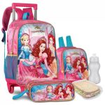 Kit Mochila Infantil Princesas Feminina Escolar