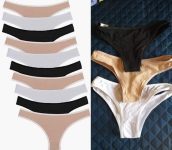 Kit 10 Calcinhas Algodao Tanga Bege