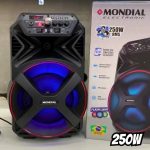 Caixa de Som Mondial Connect Party Plus CM-250 – Bluetooth Amplificada Portátil 250W 8” USB
