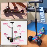 Patinete Infantil Dobravel 3 Rodas Base Scooter Até 70 Kg