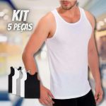 Kit 5 Camiseta Regata Masculina Algodão Premium