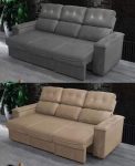Sofá Retrátil e Reclinável 3 Lugares Veludo San Diego Phormatta