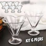 Jogo de Taças de Sobremesa de Vidro 175ml – 6 Peças