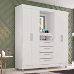 Guarda-roupa com Espelho 4 Portas 4 Gavetas Araplac