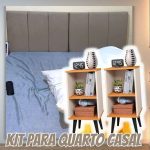 Conjunto Cabeceira Cama Casal 1,40 Com Mesa de Cabeceira