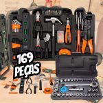 Kit Jogo Ferramentas Completo 169 Pçs C/ Soquetes Aço Maleta