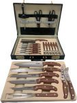 Kit Churrasco Cozinha Gril Chef 25 Peças Em Aço Inox Cutel