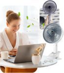 Ventilador Mesa Recarregável USB Silencioso Portátil Clipe