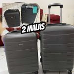 Kit 2 Malas de Viagem de Bordo Carry On Cinza Fibra Abs 20″ e 18″