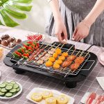 Churrasqueira Elétrica 110v 1500w Sem fumaça Grelhador de Mesa Portátil Churrasco