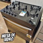 Fogão De Pé Atlas Atenas Glass 5q Multigás 5 Queimadores Preto 127v/220