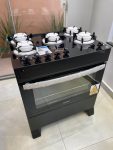 Fogão de pé Atlas Atenas Glass 5Q multigás 5 queimadores preto 127V/220V porta com visor 86.5L