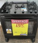 Fogão 5 Bocas Esmaltec Preto – Acendimento Automático Agata Glass