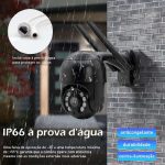 Câmera IP Sem Fio de Segurança Externa HD, Câmera Doméstica Inteligente de Visão Noturna Infravermelha Sem Fio, IP66