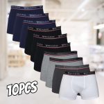 Kit 10 Cuecas Box Boxer Lisa Algodão Cotton