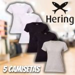 Kit Com 5 Camisetas Femininas Básicas Hering