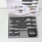 Conjunto de Facas 8 acessórios para Churrasco Cozinha de Aço Inox LUMAI