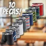 Kit 10 Cuecas Box Boxer Estampadas Masculino Atacado Revenda