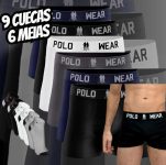 Kit 9 Cuecas Boxer Adulto Masculinas Adulto Box + 6 Meias