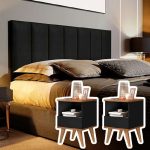 Conjunto Quarto Mesas De Cabeceira Pix Com Painel de Cabeceira De Cama 1,60