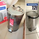 Tramontina Lixeira com Pedal em Aço Inox Acabamento, 12Litros