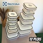 Kit com 12 unidades Pote Hermetico cinza, Electrolux