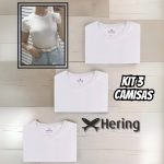 Kit Com 3 Camisetas Femininas Básicas Hering